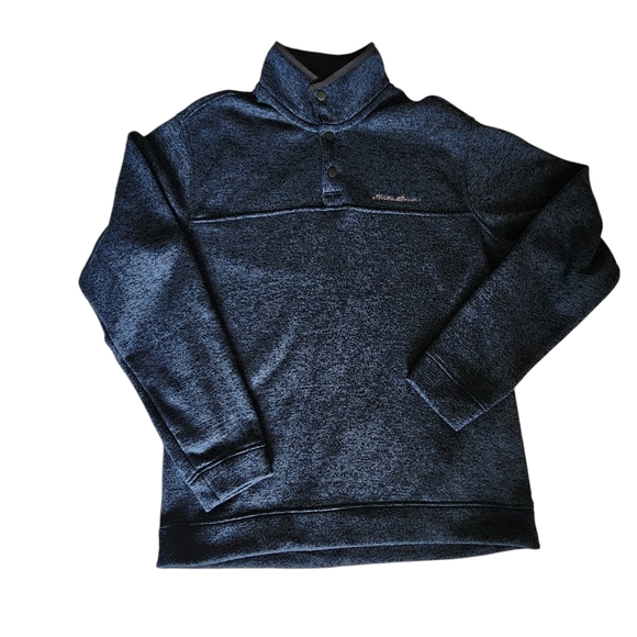 Eddie Bauer Radiator Fleece Mock Neck Snap Pullover, Deep blue, men's size Large - Picture 12 of 12